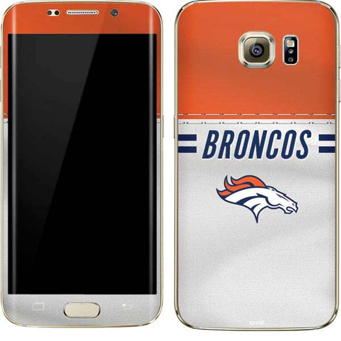 NFL Denver Broncos White Striped Galaxy S7 Edge Skin